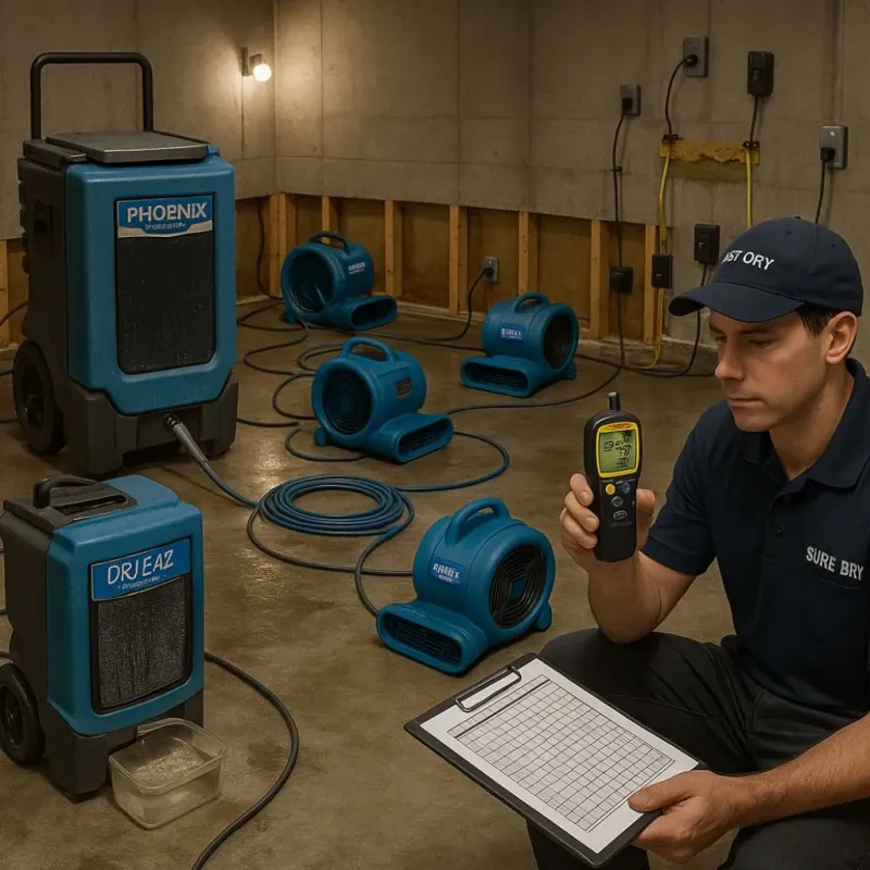 Structural Drying and Dehumidification process in Little Chute, WI